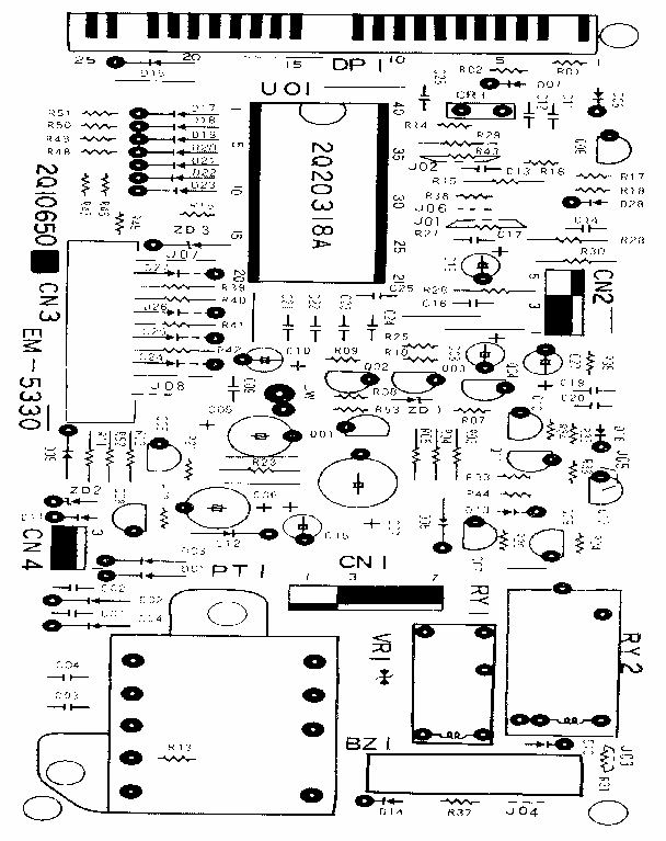 Power And Control Circuit Board Diagram and Parts List for 7218903580  Kenmore Microwave