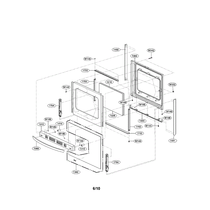 Door Diagram and Parts List for LRG3095SW 00 LG Range
