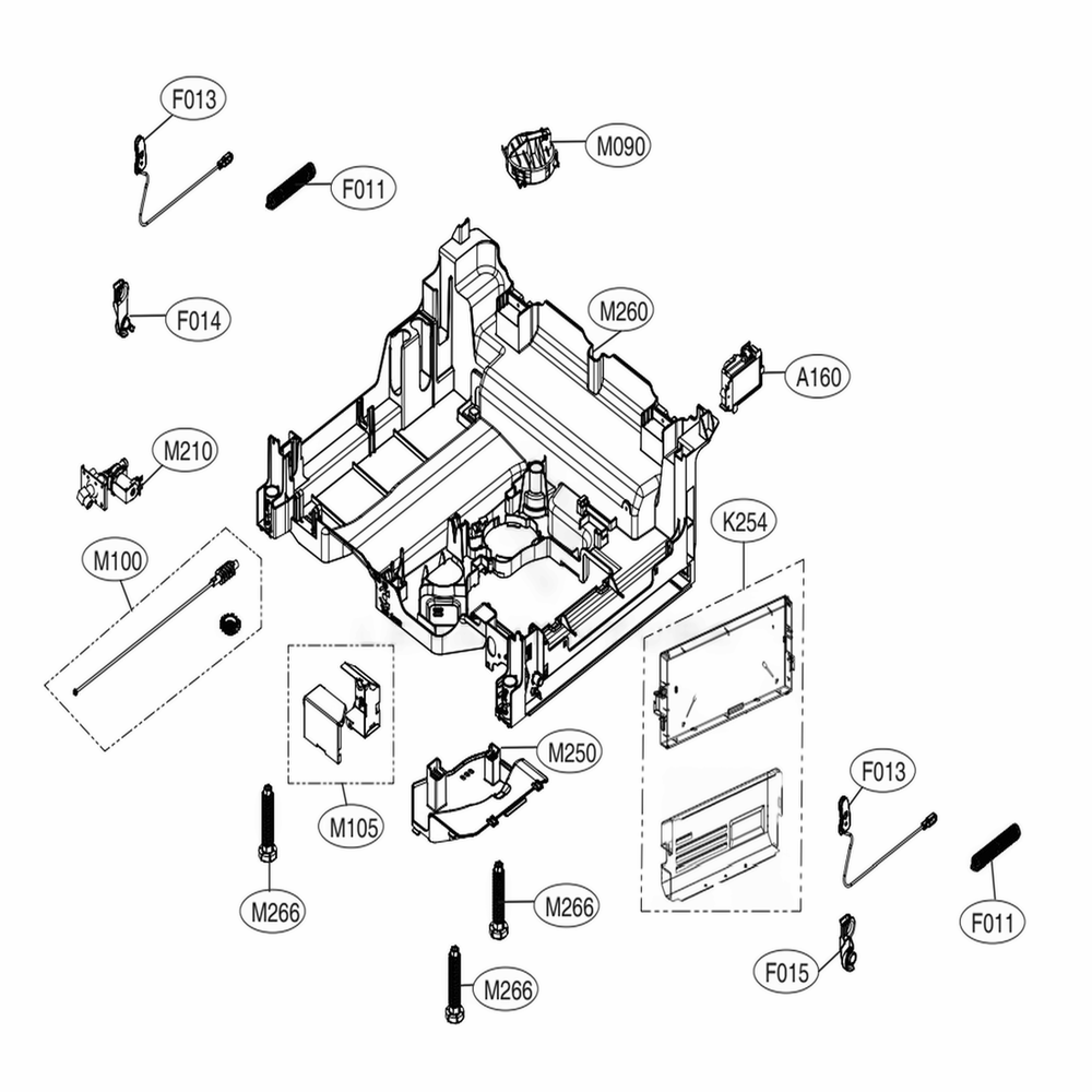 Base Assembly Diagram and Parts List for LDF5678SS ASSESNA LG Dishwasher