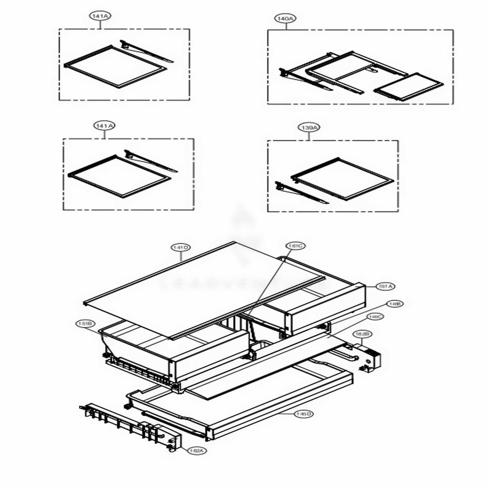 Refrigerator Parts Diagram and Parts List for LFXS28968M AMTCNA0 LG Refrigerator
