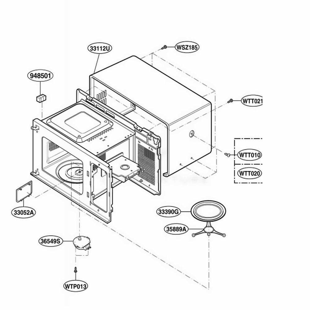 Oven Cavity Parts Diagram and Parts List for MA6511B KBKEGSE LG Wall Oven