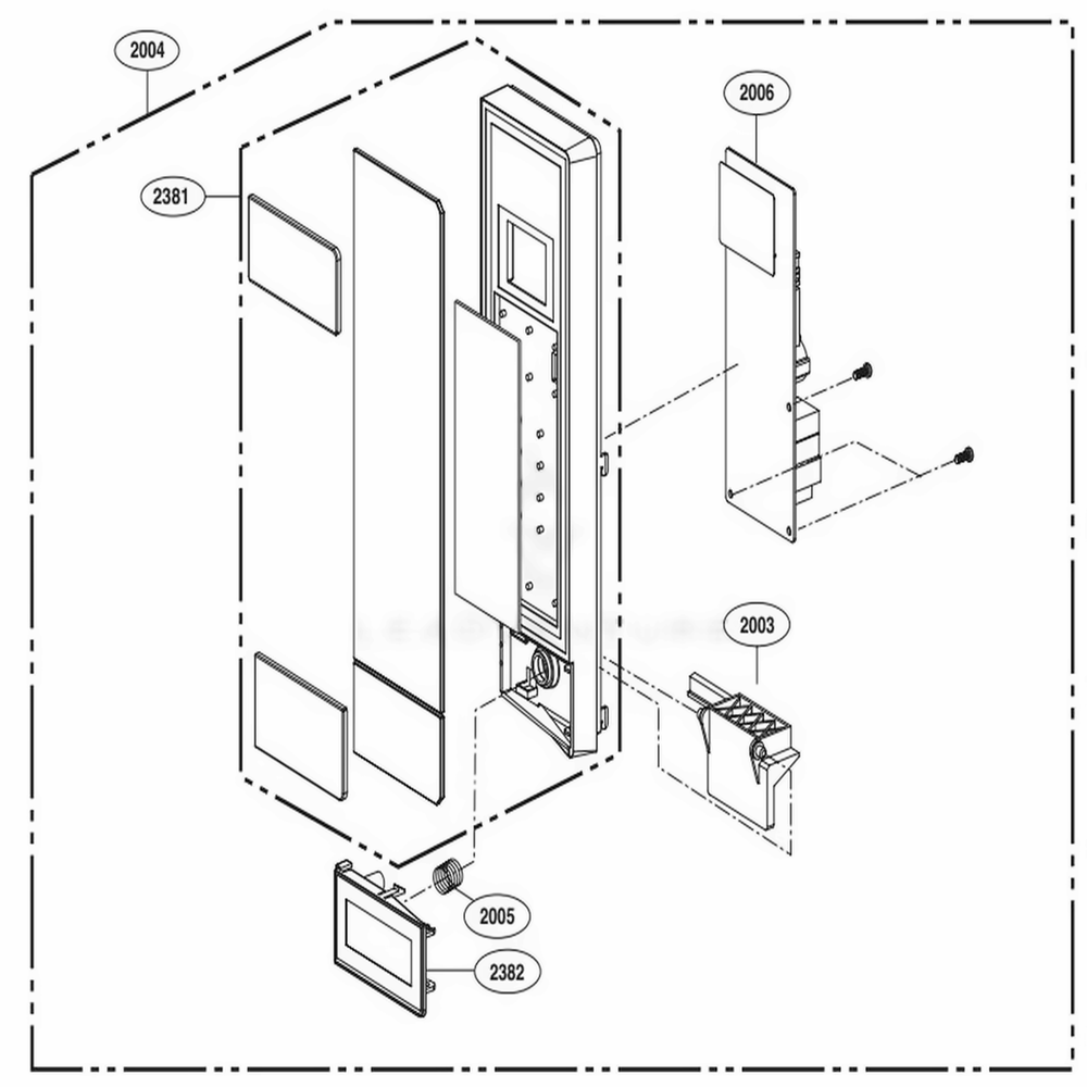 Control Panel Parts Diagram and Parts List for LSRM2085ST CSSESTD LG Range