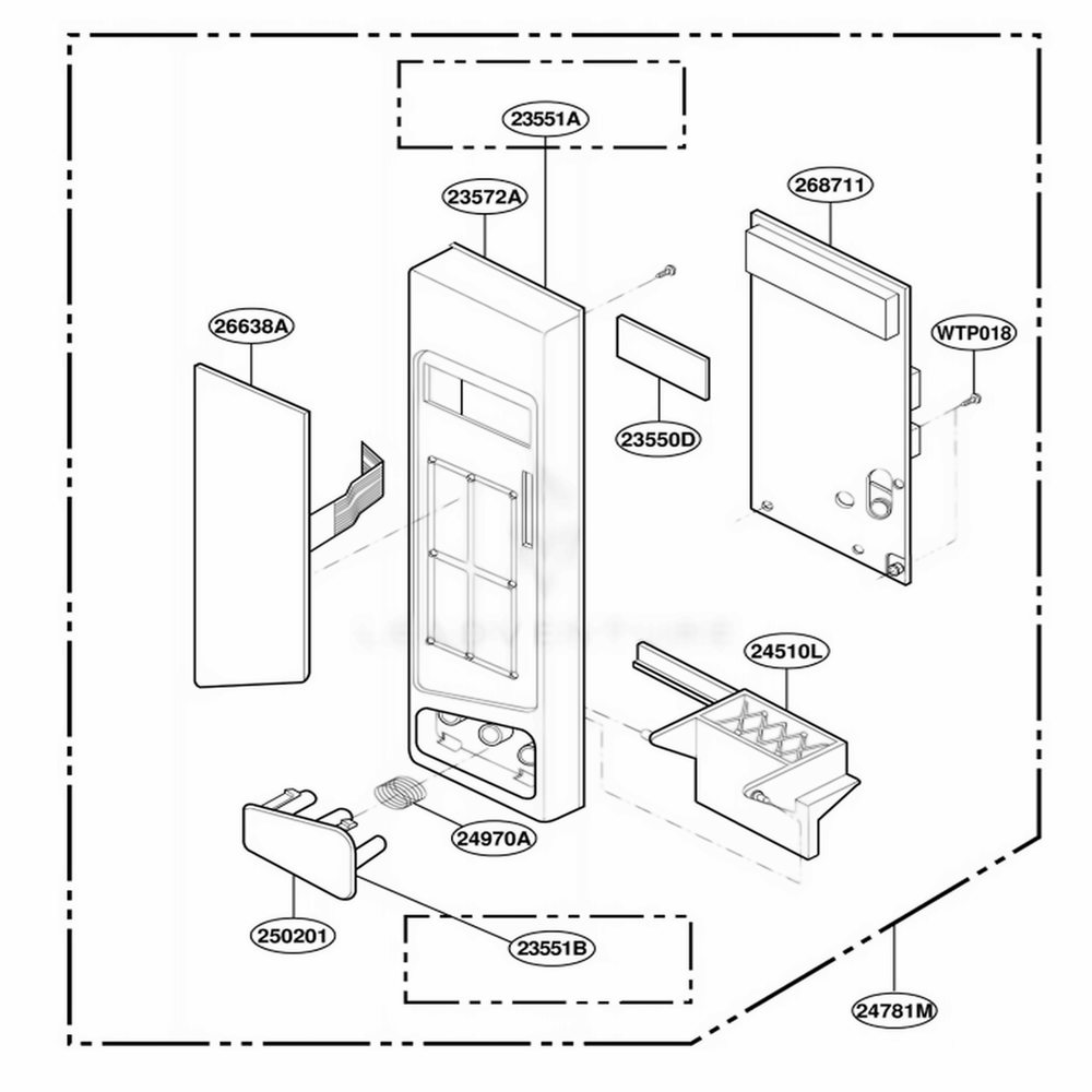 Control Panel Parts Diagram and Parts List for GLMB186KB AB3EGEU LG Range