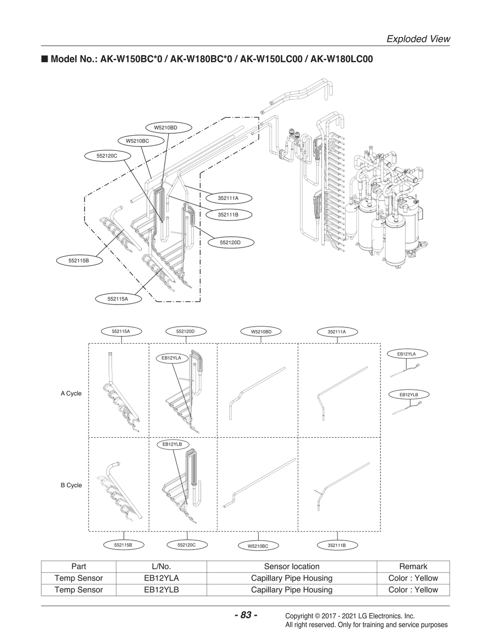 Diagram 8 Diagram and Parts List for AK-W150LC00 ADGBLCL LG Air Conditioner