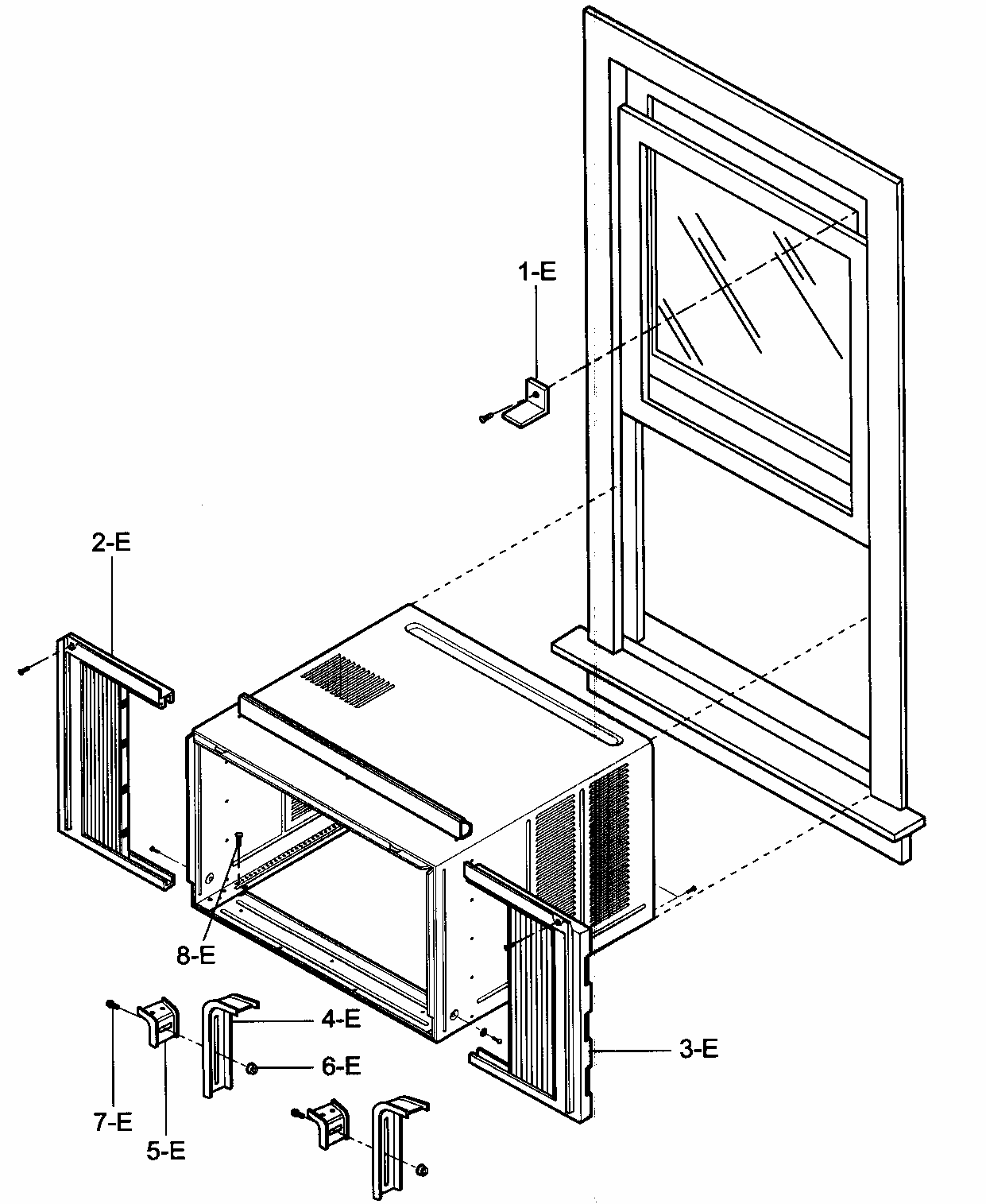 Installation Kit Assy Diagram and Parts List for 58075180700  Kenmore Air Conditioner