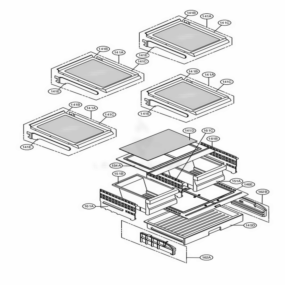 Refrigerator Parts Diagram and Parts List for LFX25973SB AWBCNA5 LG Refrigerator