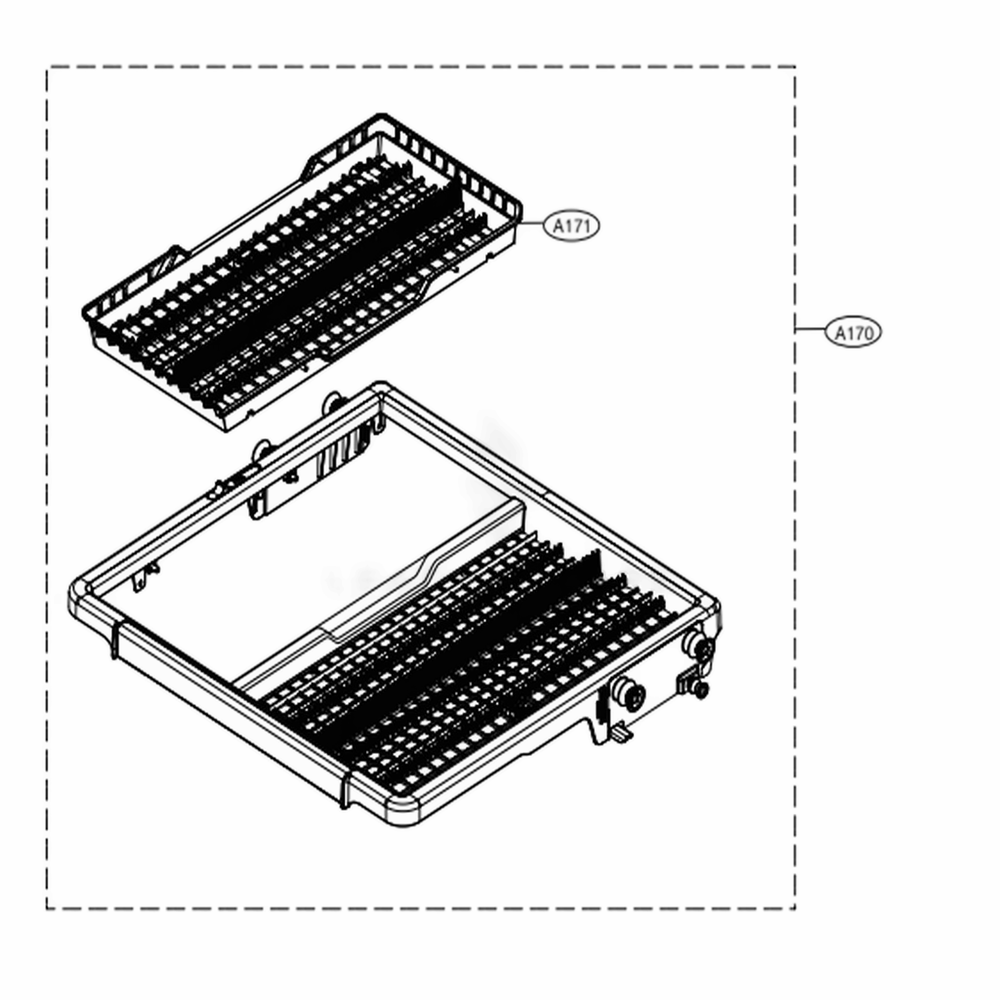 3rd Rack Assembly Diagram and Parts List for LDT7797BM ABMEEUS LG Dishwasher