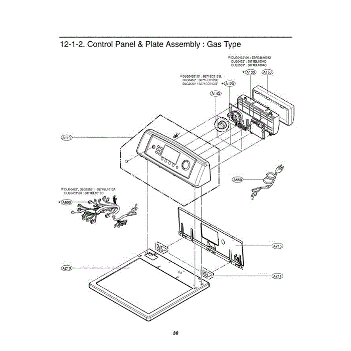 Section 3 Diagram and Parts List for DLG0452W ABWEEUS LG Dryer
