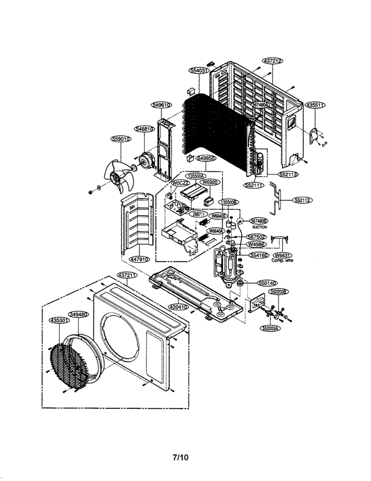 Room A/c Diagram and Parts List for LAU121CNM  LG Air Conditioner