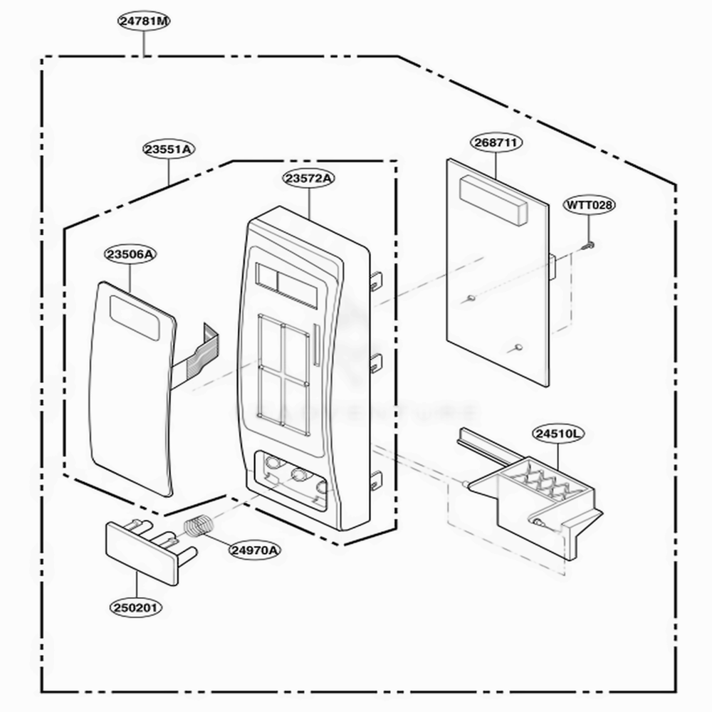 Controller Parts Diagram and Parts List for JES638BH CBKEGEU LG Range
