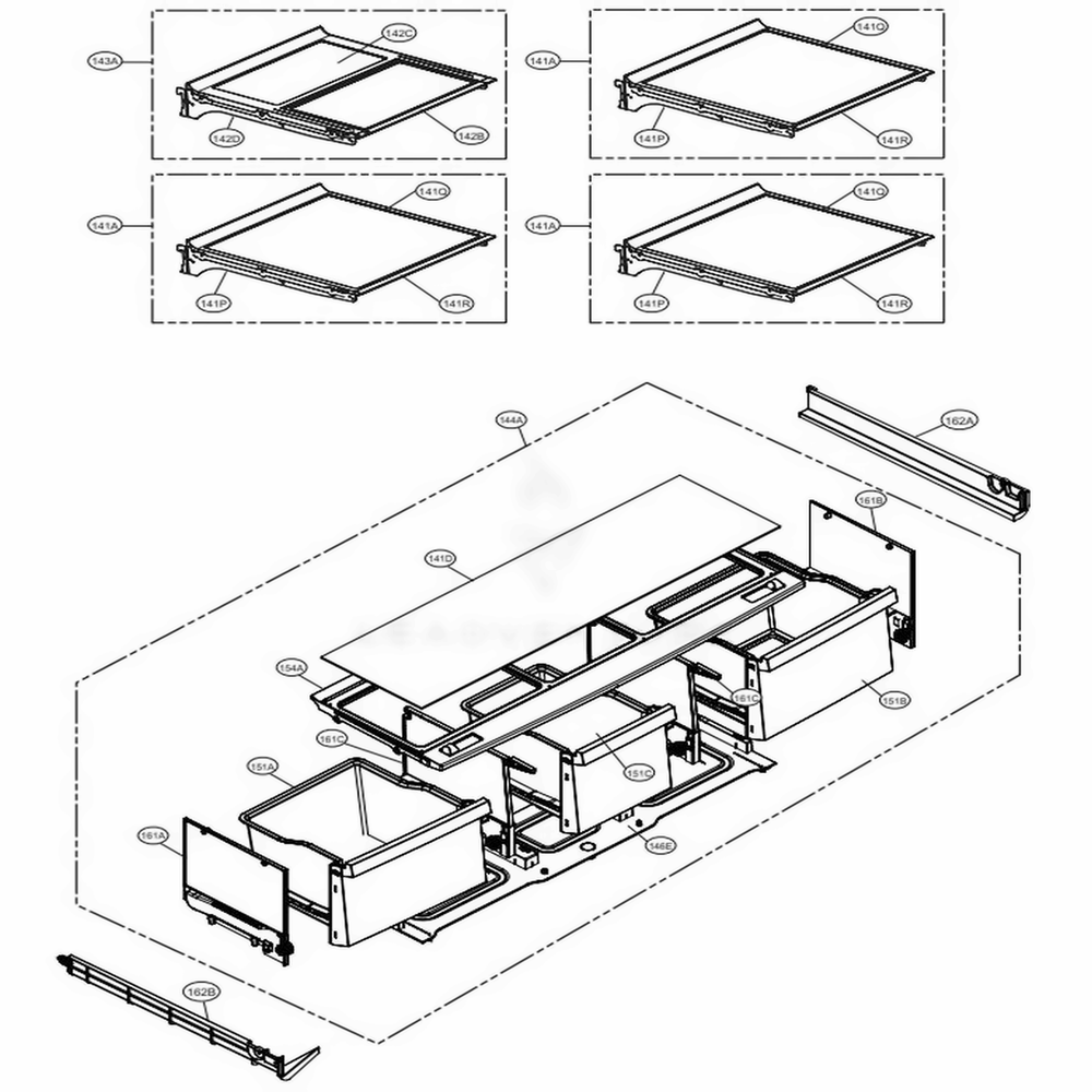 Refrigerator Parts Diagram and Parts List for LMXC23746D ASBCNA0 LG Refrigerator