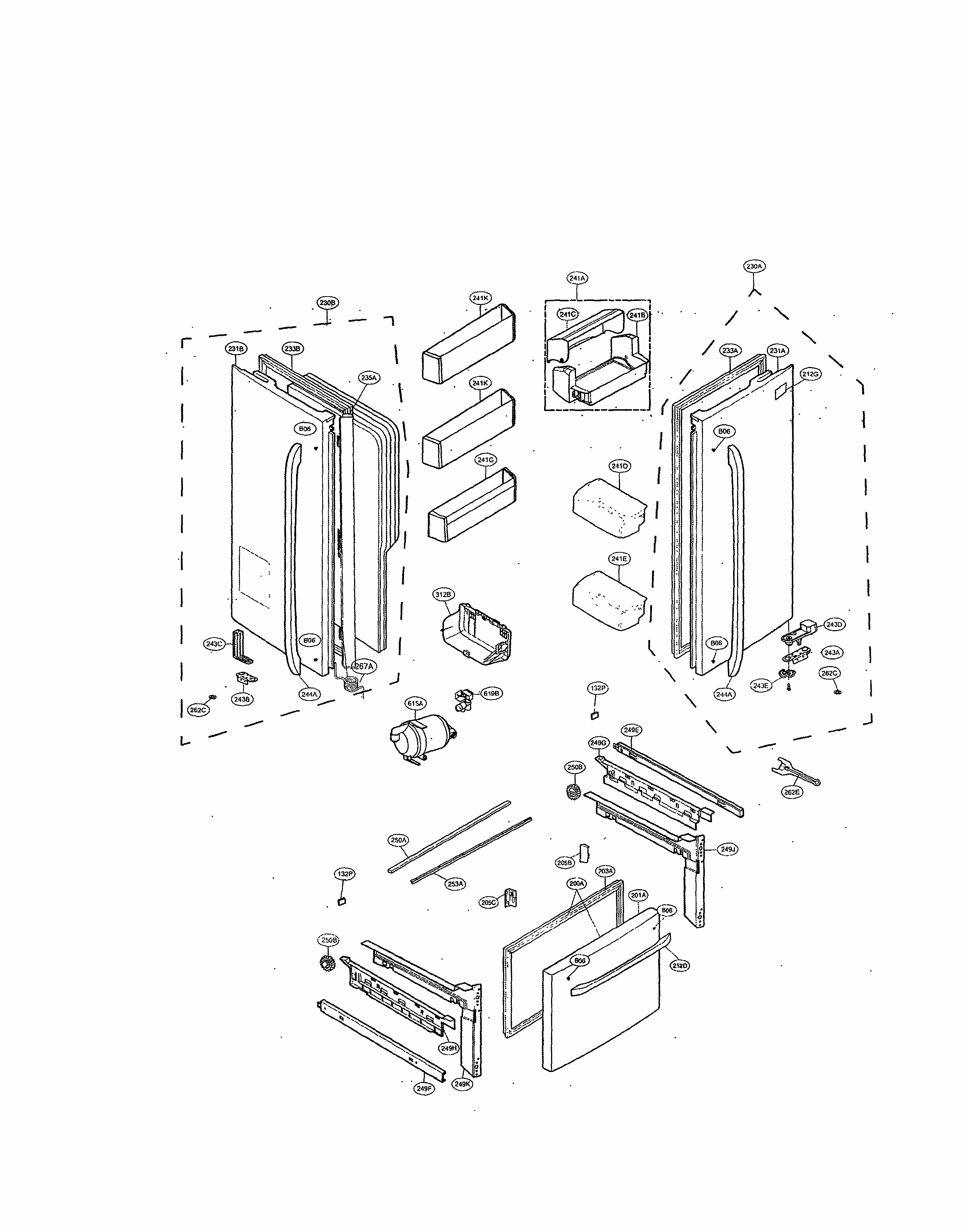Door Parts Diagram and Parts List for 79570322310  Kenmore Refrigerator