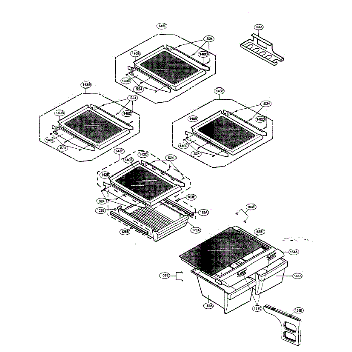 Refrigerator Diagram and Parts List for LFC20740ST 00 LG Refrigerator