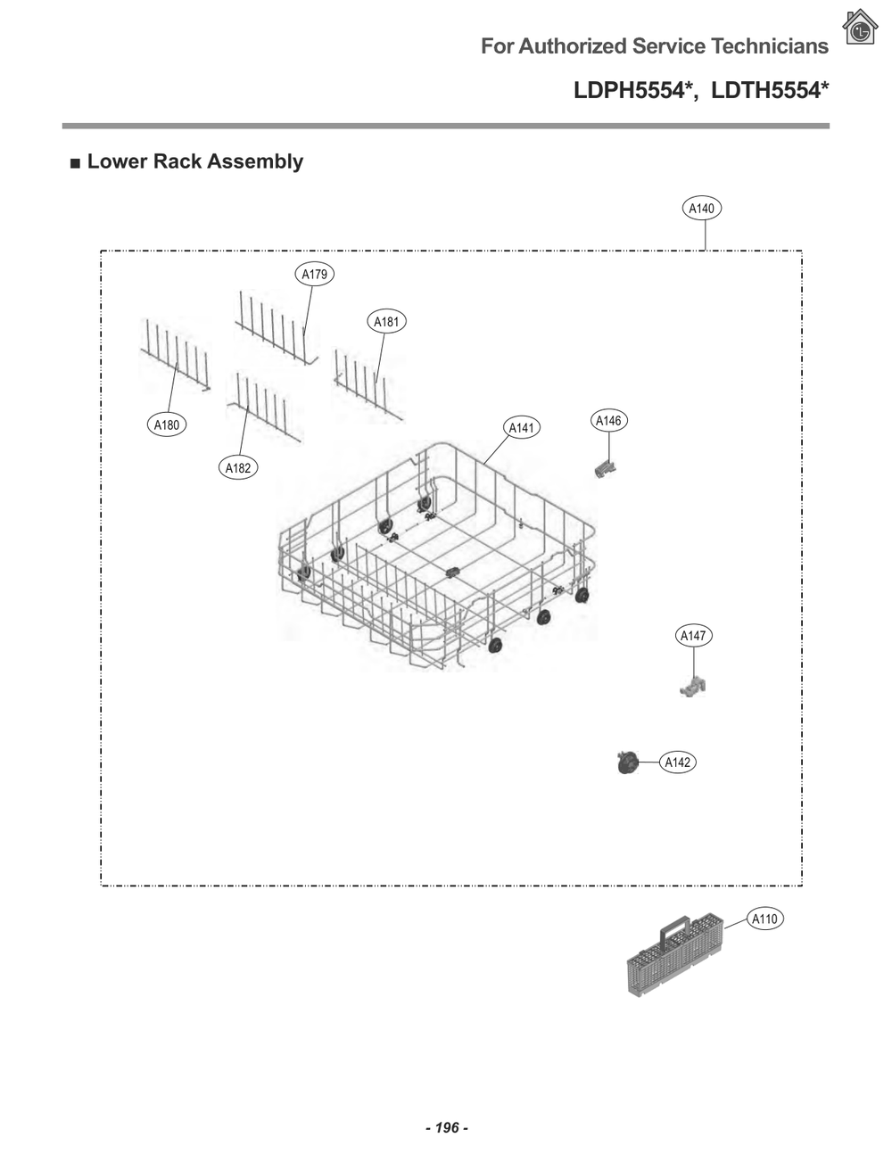 Diagram 7 Diagram and Parts List for LDPH5554D ABDESNA LG Dishwasher