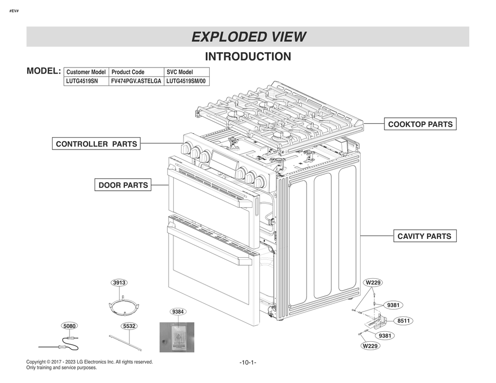Diagram 1 Diagram and Parts List for FV474PGV ASTELGA LG Range