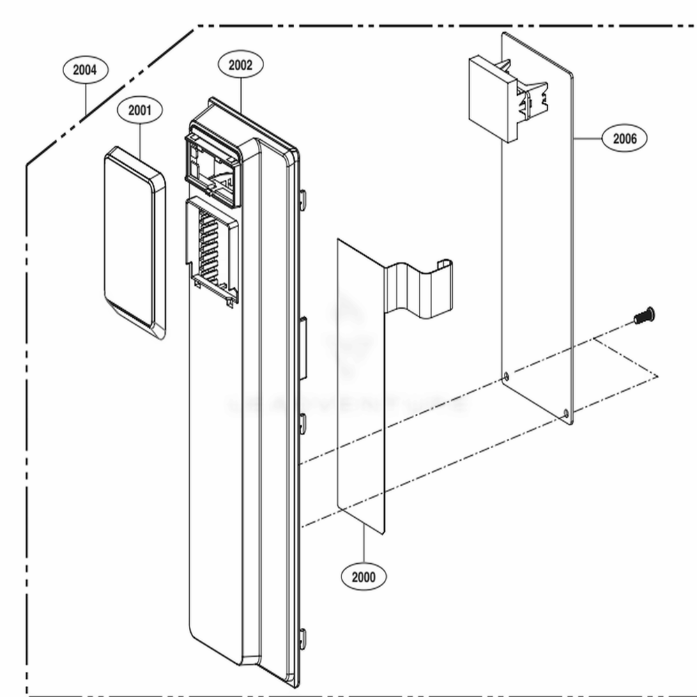 Control Panel Parts Diagram and Parts List for LMC1575SW CW1EBBY LG Microwave