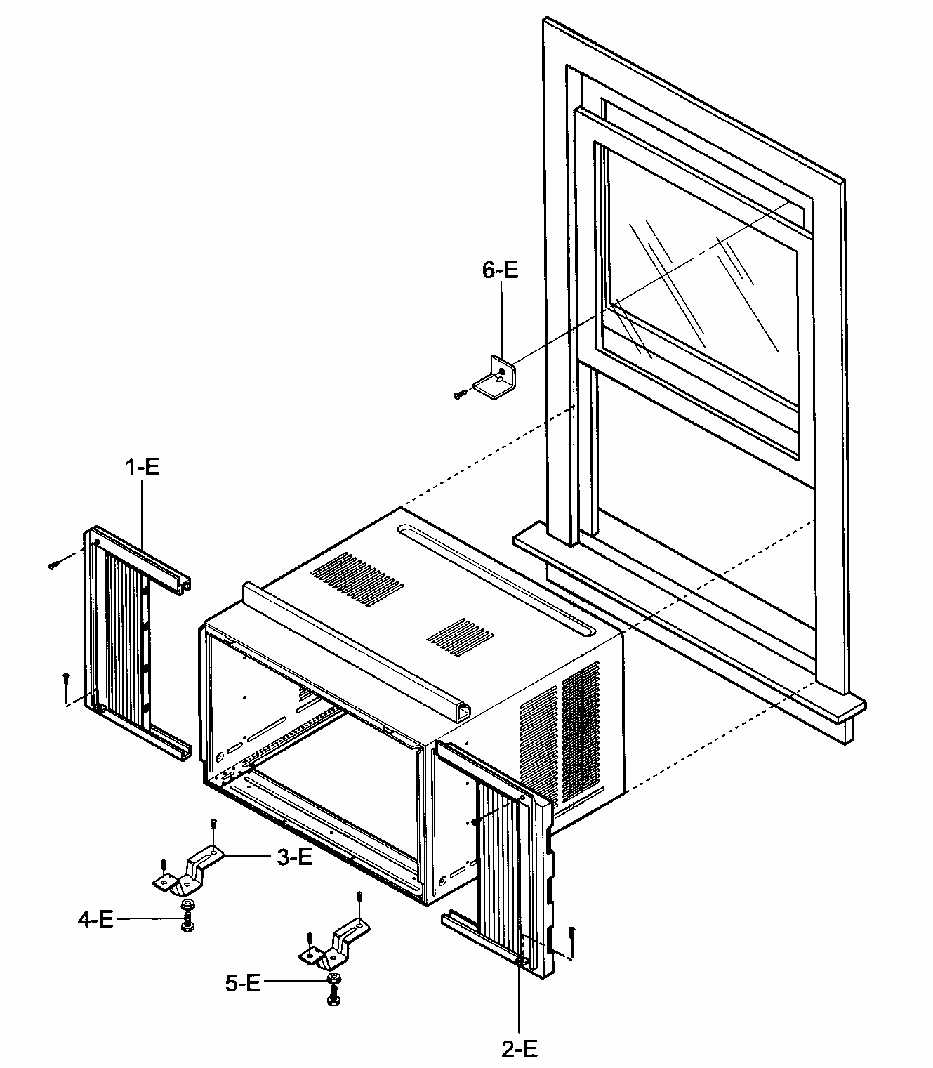 Installation Kit Assy Diagram and Parts List for 58075121501  Kenmore Air Conditioner