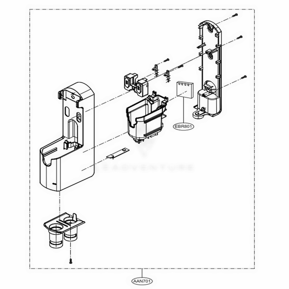 Base Assembly Body Diagram and Parts List for A900BM DBKELGA LG Upright Vacuum