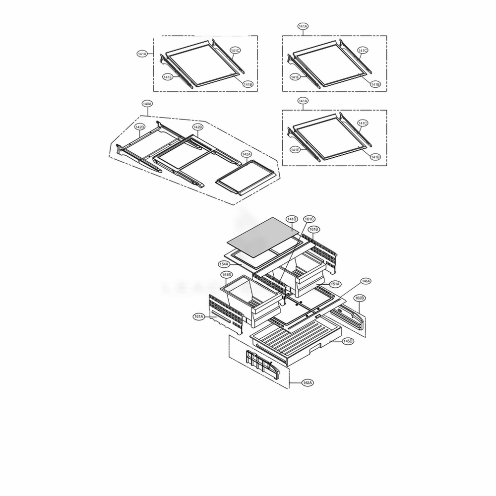 Refrigerator Parts Diagram and Parts List for LFX28968SW ASWCNA3 LG Refrigerator