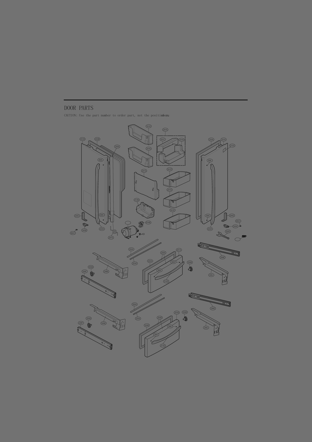 Door Parts Diagram and Parts List for GC-L28ANSPP ASTCNA6 LG Refrigerator