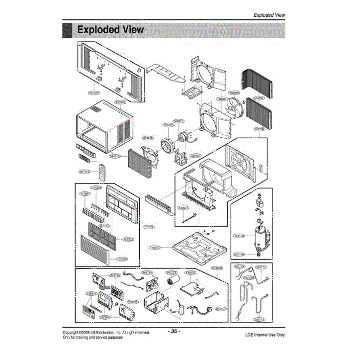 Section Diagram and Parts List for HBLG1453E AWYAUSH LG Air Conditioner