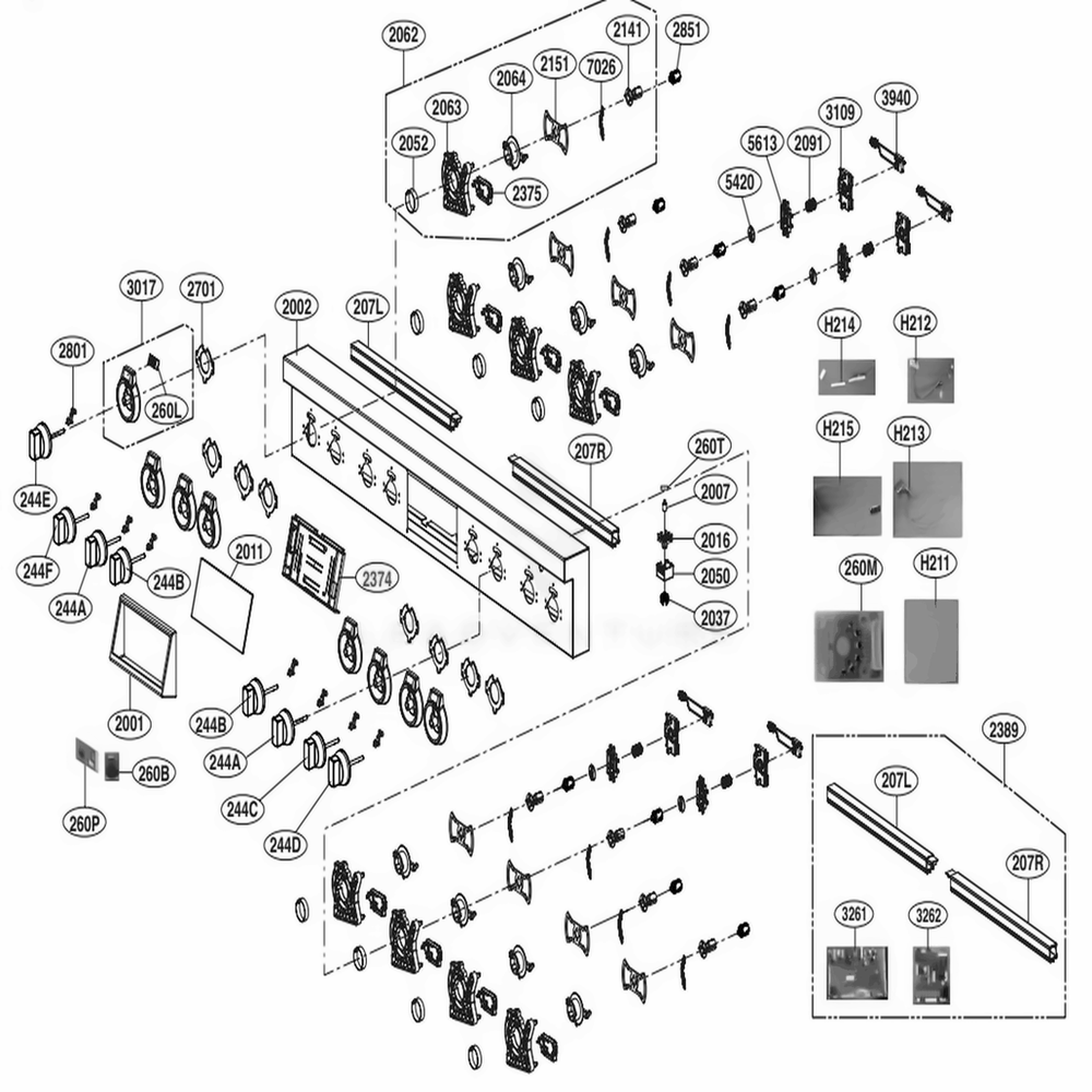 Controller Parts Diagram and Parts List for SKSDR480SIS ASTLSGN LG Range