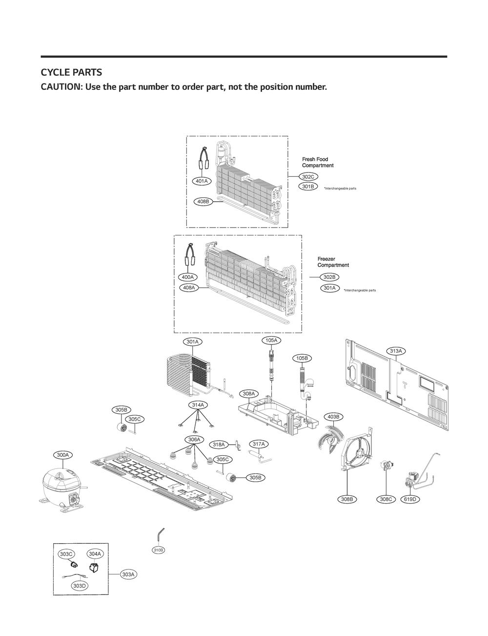 Cycle Parts Diagram and Parts List for GR-J248FSYM ASTCNA1 LG Refrigerator