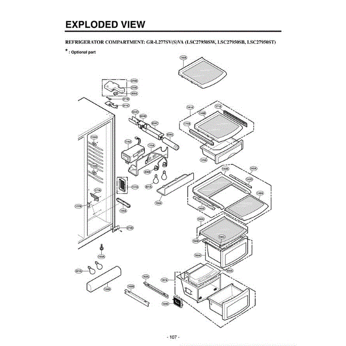 Section 4 Diagram and Parts List for LSC27950ST ASTCLGA LG Refrigerator