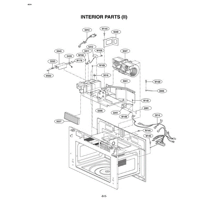 Section 2 Diagram and Parts List for LMVM2277ST AS1ELGA LG Microwave Oven Combo