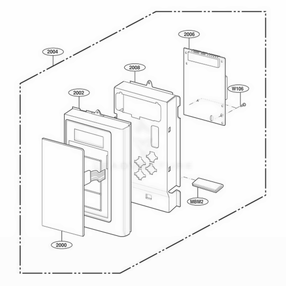 Controller Parts Diagram and Parts List for MV1526B ABKESEG LG Wall Oven