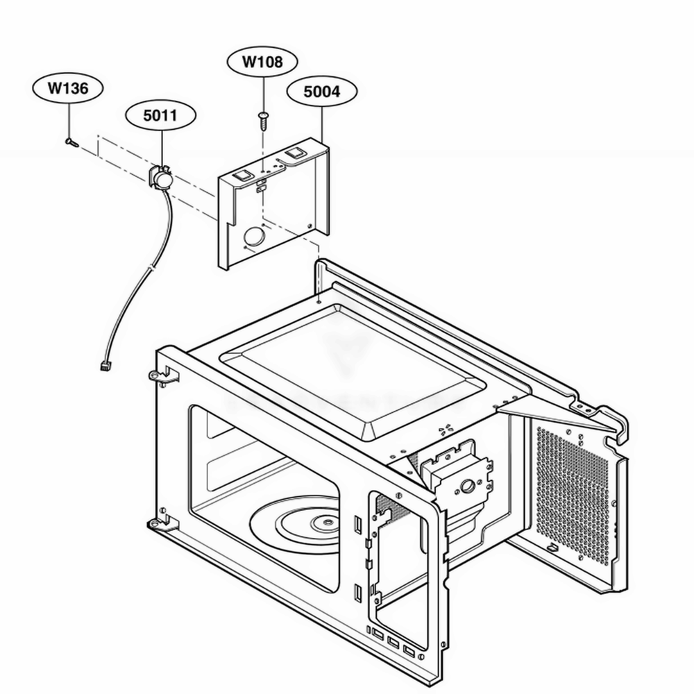 Sensor Parts Diagram and Parts List for 63359 CBKESEA LG Range