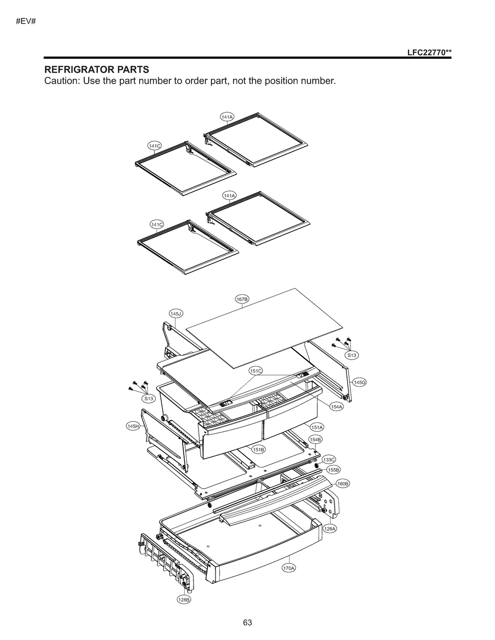 Refrigrator Parts Diagram and Parts List for LFC22770ST ASTCNA7 LG Refrigerator
