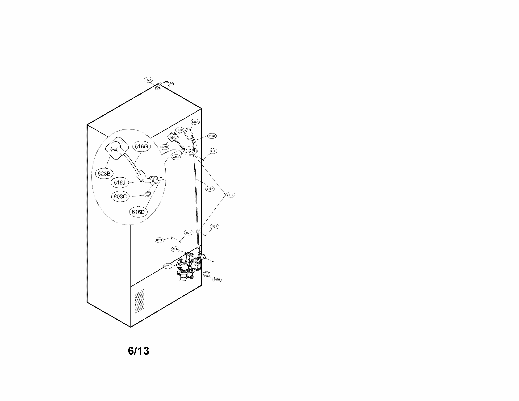 Valve And Water Tube Parts Diagram and Parts List for 79572033112  Kenmore Refrigerator