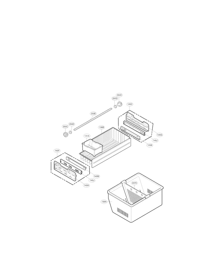 Freezer Parts Diagram and Parts List for LFC25776ST 01 LG Refrigerator
