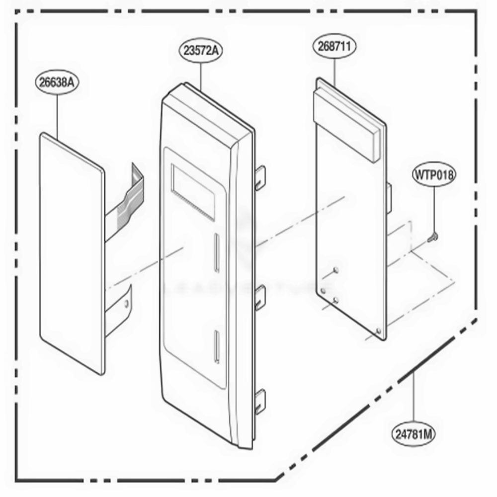 Controller Parts Diagram and Parts List for KCMC155JWH AMWEKAD LG Range