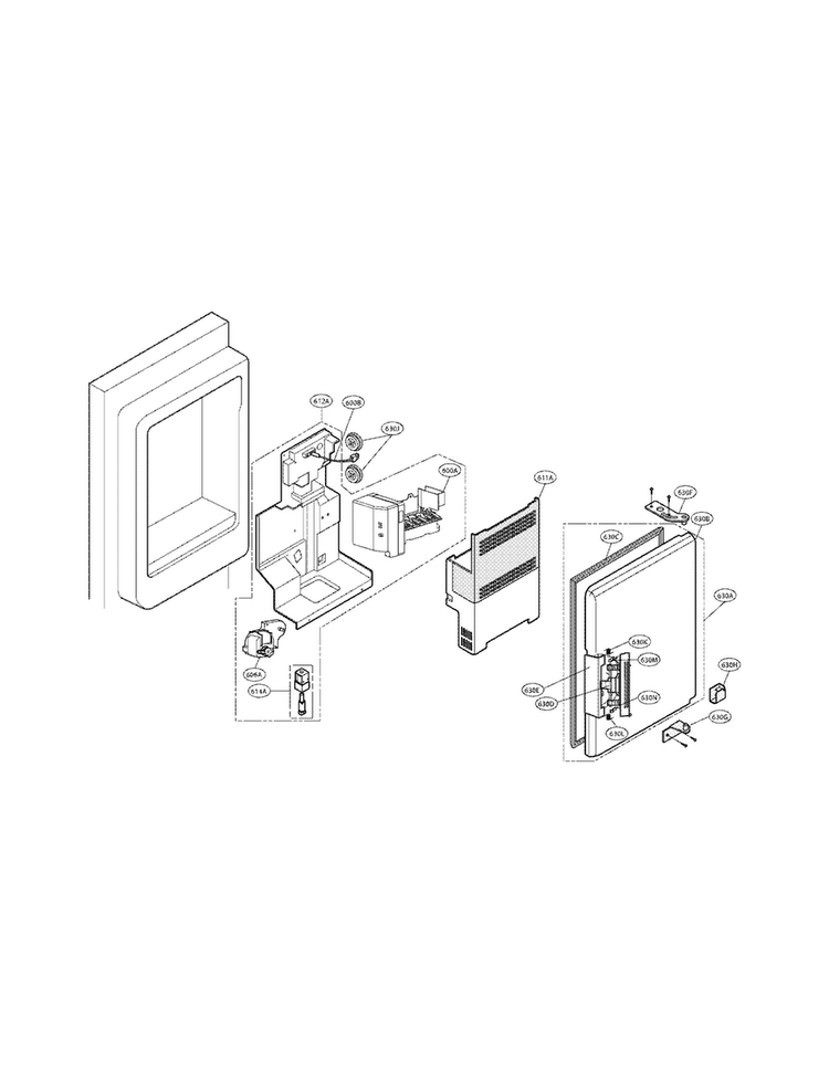 Ice Bank Parts Diagram and Parts List for LFX21975ST 01 LG Refrigerator