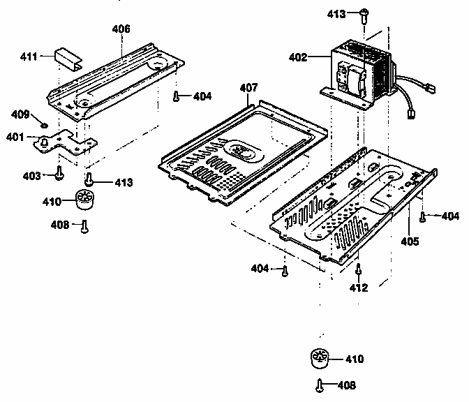 Base Plate Diagram and Parts List for 7218954990  Kenmore Microwave
