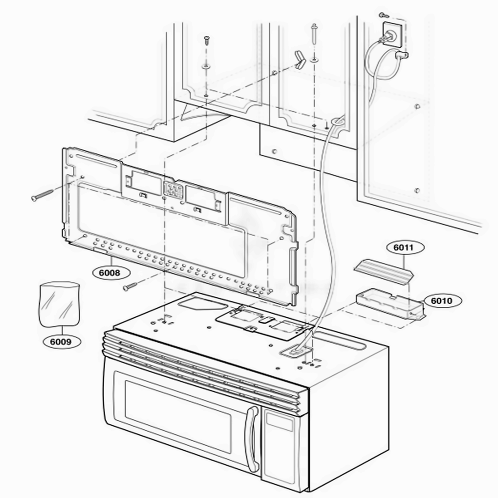 Installation Parts Diagram and Parts List for 85139 ABKESEC LG Range