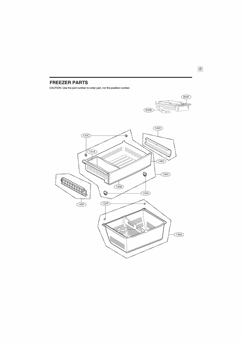 Freezer Parts Diagram and Parts List for GR-F298NSSH ASTCNA4 LG Refrigerator