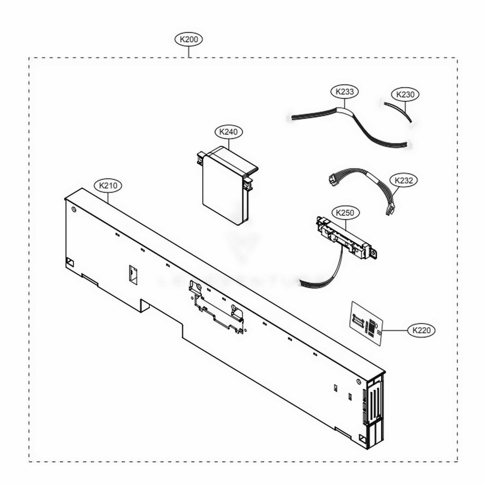 Panel Assembly Diagram and Parts List for LSDF9963ST ASTEEUS LG Dishwasher