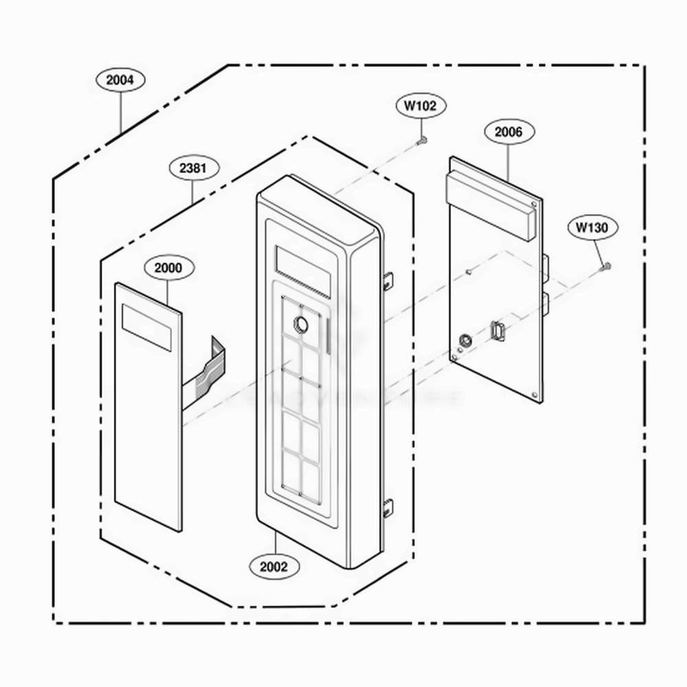 Control Panel Parts 3 Diagram and Parts List for DES11EA AGRQMTR LG Range