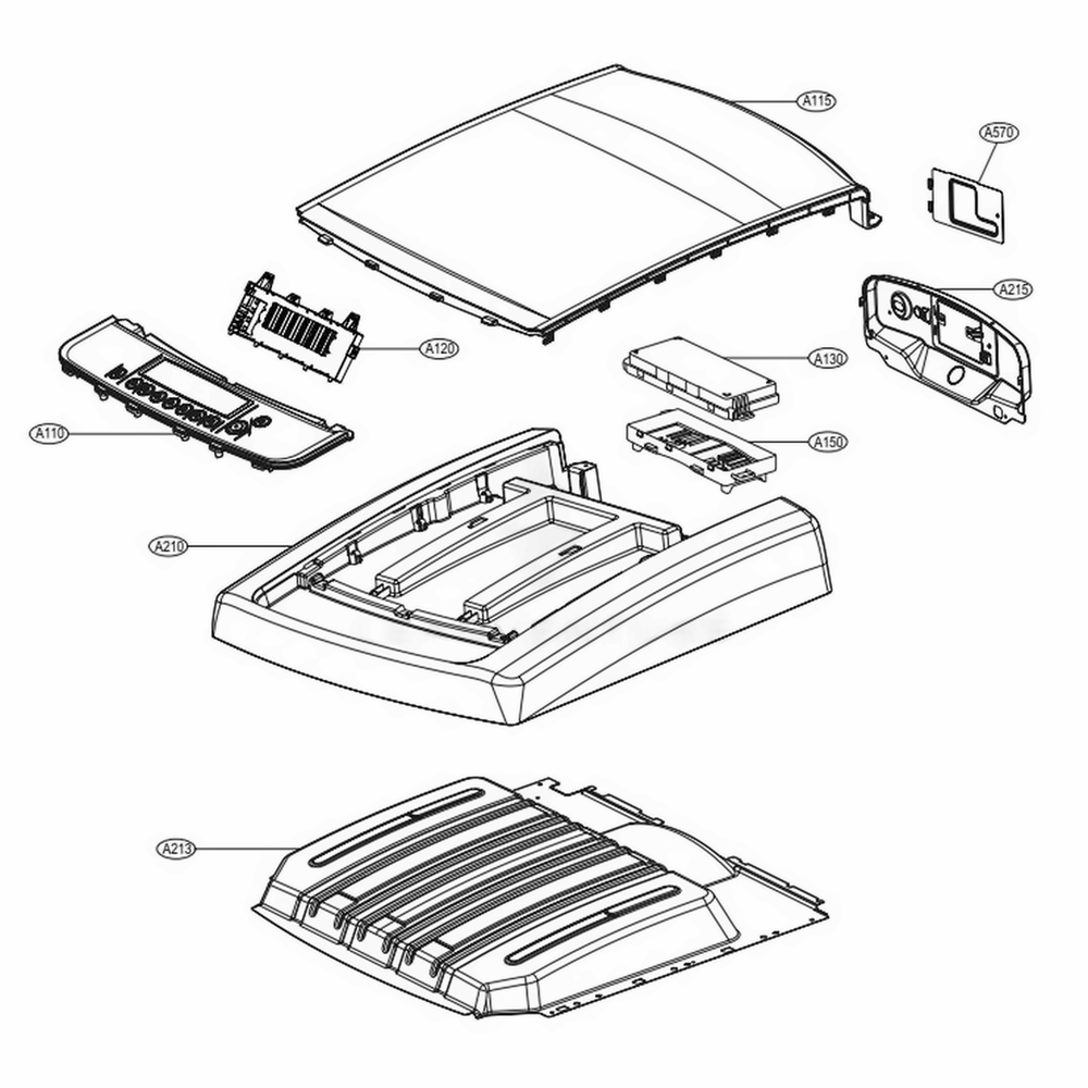 Control Panel And Plate Assembly Diagram and Parts List for DLEY1201W ABWEEUS LG Dryer