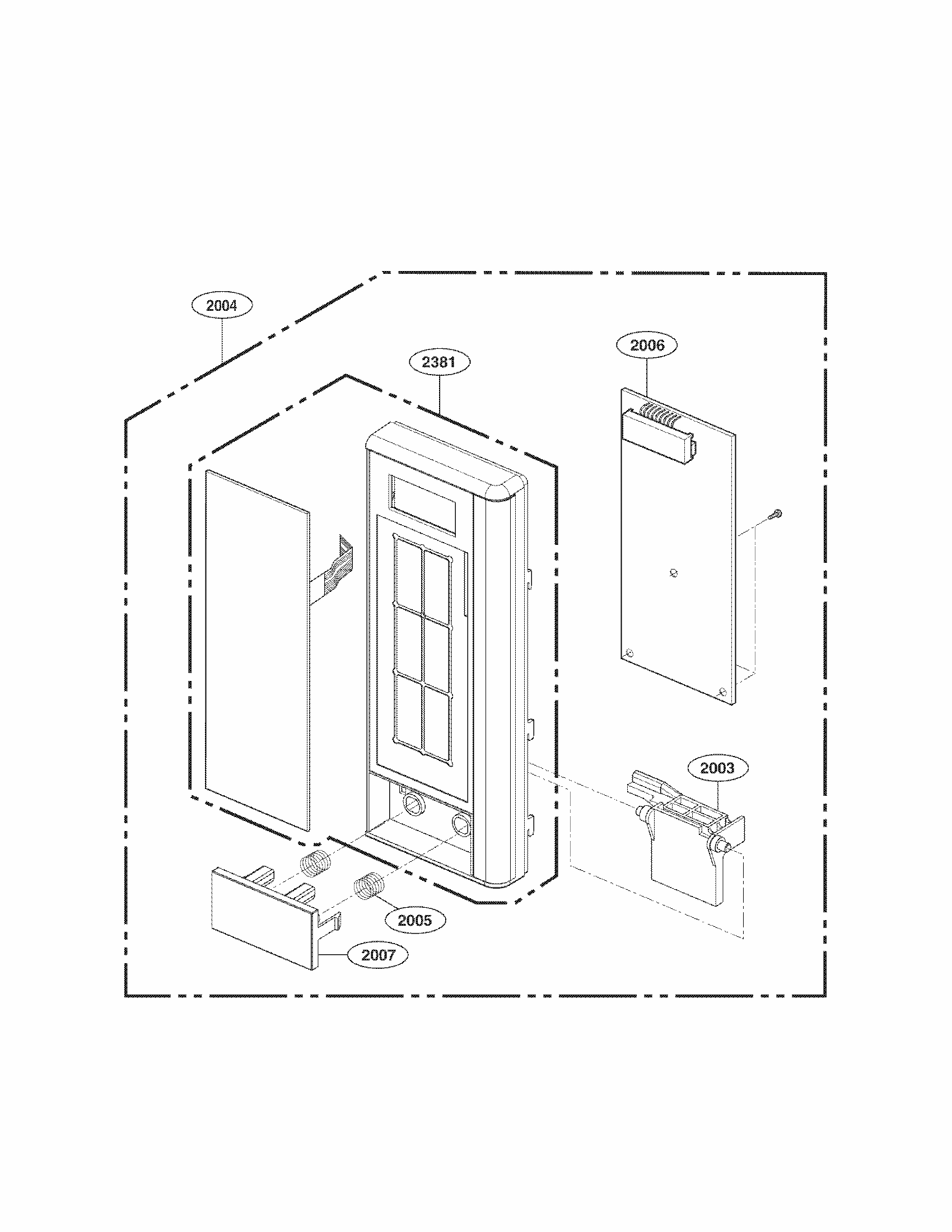 Controller Parts Diagram and Parts List for 72166993011  Kenmore Microwave