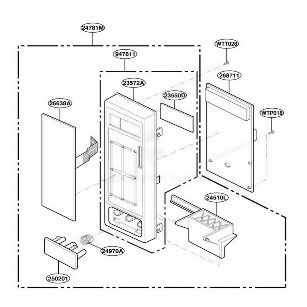 Controller Parts Diagram and Parts List for F1331W MWEAMA LG Range