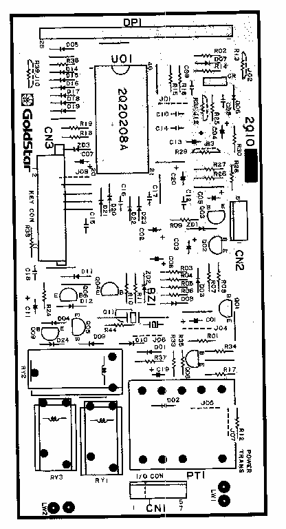 Power And Control Circuit Board Diagram and Parts List for 7218933380  Kenmore Microwave