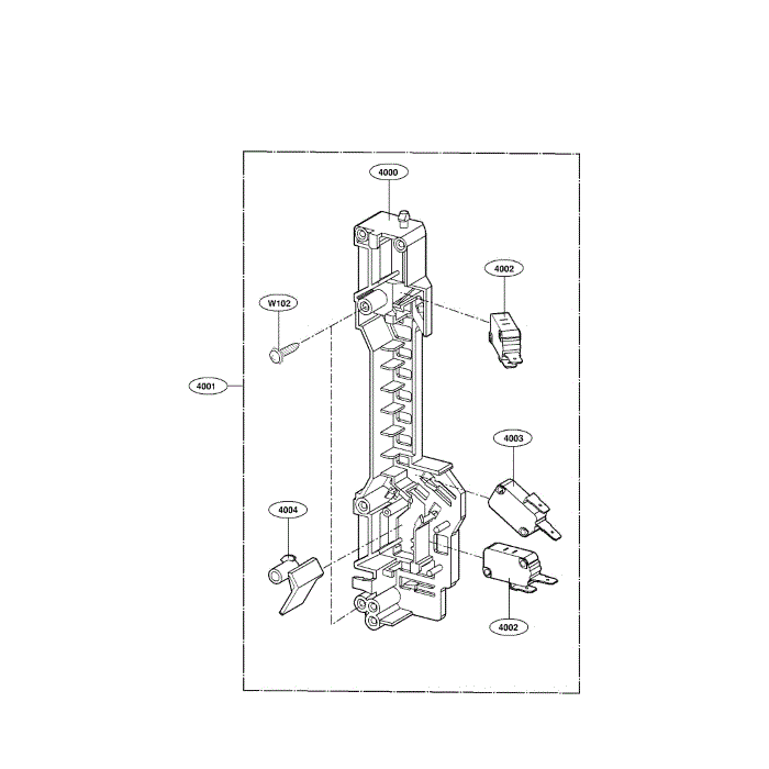 Latch Board Diagram and Parts List for LMV2015ST 00 LG Microwave Oven Combo