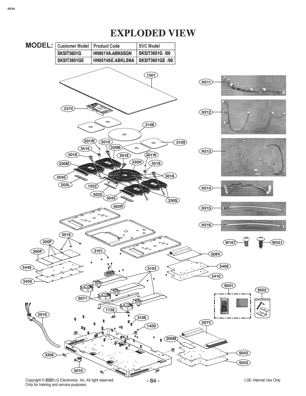 Diagram 1 Diagram and Parts List for SKSIT3601GE ABKLSNA LG Miscellaneous