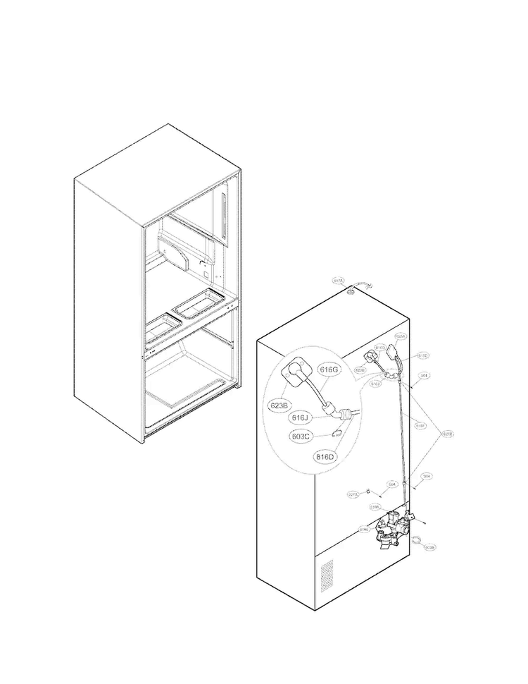 Valve And Water Tube Parts Diagram and Parts List for LFX33975ST 01 LG Refrigerator