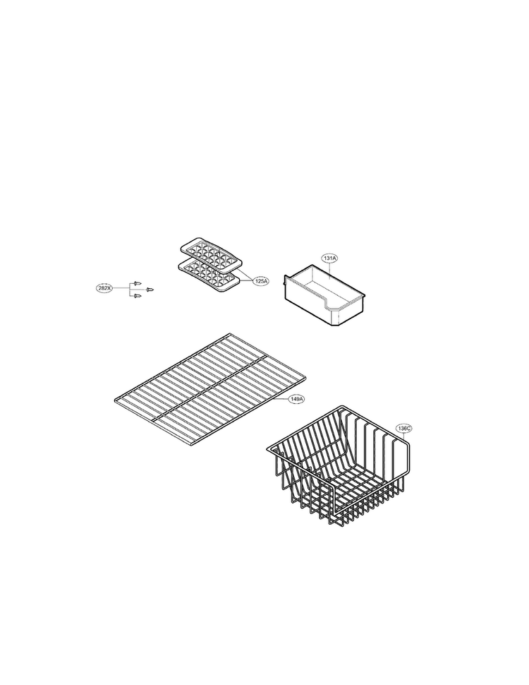 Freezer Parts Diagram and Parts List for LRBN20512SW01  LG Refrigerator