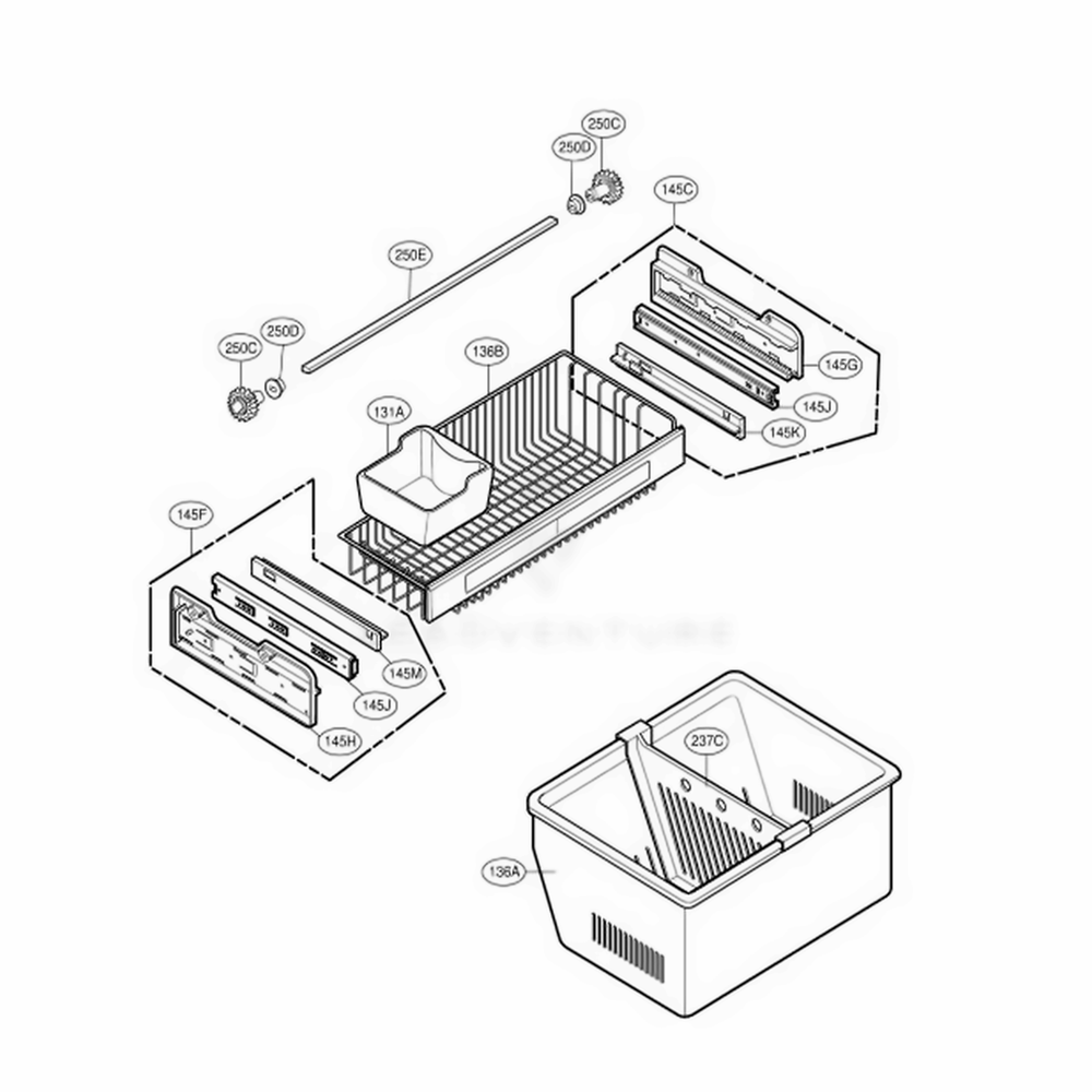 Freezer Parts Diagram and Parts List for LFX25961AL AAVCLGA LG Refrigerator